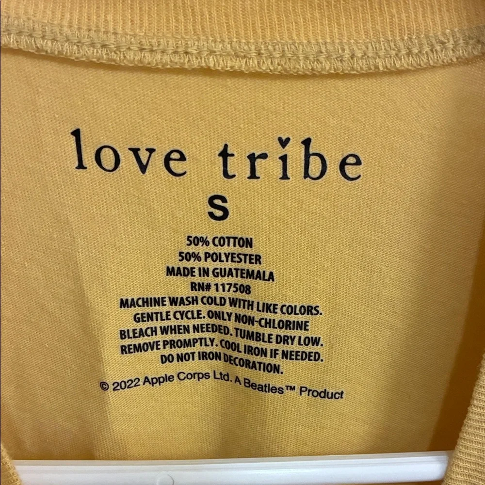 Love Tribe Women’s Mustard Beatles Abbey Road Tee in Sz S